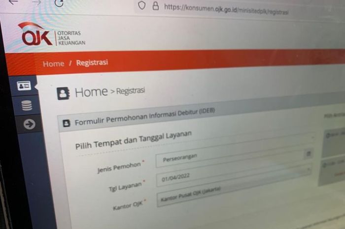 Cara cek BI checking atau slik OJK secara online bisa lewat hp