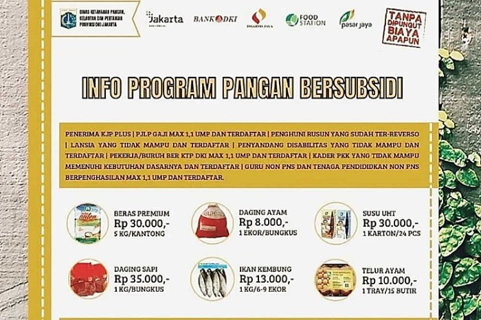 Cara daftar antrian KJP pasar jaya online agar dapat subsidi sembako